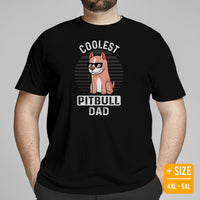 Pit Bull Dog Themed Clothes - Gifts for Bully Dog Dads & Lovers - Funny Canine Tee Shirts For Humans - Coolest Pitbull Dad T-Shirt - Black, Plus Size