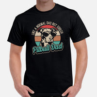 Pit Bull Dog Themed Clothes - Gifts for Bully Dog Dads & Lovers - Funny Canine Tee Shirts For Humans - Retro Pitbull Dad T-Shirt - Black, Men