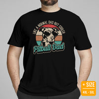 Pit Bull Dog Themed Clothes - Gifts for Bully Dog Dads & Lovers - Funny Canine Tee Shirts For Humans - Retro Pitbull Dad T-Shirt - Black, Plus Size