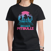Pit Bull Dog Themed Clothes - Gifts for Bully Dog Lovers - Canine Tee Shirts For Humans - Come To Dark Side, We Have Pitbulls T-Shirt - Black, Women