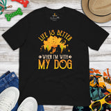 Pit Bull Dog Themed Clothes - Gifts for Bully Dog Lovers - Canine Tee Shirts For Humans - Life Is Better When I'm With My Dog T-Shirt - Black