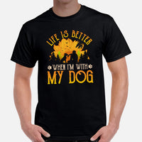 Pit Bull Dog Themed Clothes - Gifts for Bully Dog Lovers - Canine Tee Shirts For Humans - Life Is Better When I'm With My Dog T-Shirt - Black, Men
