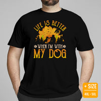 Pit Bull Dog Themed Clothes - Gifts for Bully Dog Lovers - Canine Tee Shirts For Humans - Life Is Better When I'm With My Dog T-Shirt - Black, Plus Size