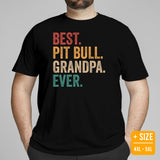 Pit Bull Dog Themed Clothes - Gifts for Bully Dog Lovers - Funny Canine Tee Shirts For Humans - Best Pitbull Grandpa Ever T-Shirt - Black, Plus Size