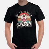 Pit Bull Dog Themed Clothes - Gifts for Bully Dog Lovers - Funny Canine Tee Shirts For Humans - Life Is Better With A Pitbull T-Shirt - Black, Men