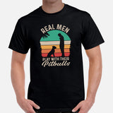 Pit Bull Dog Themed Clothes - Gifts for Bully Dog Lovers - Funny Canine Tee Shirts For Humans - Real Men Play With Their Dogs T-Shirt - Black, Men
