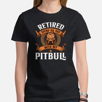 Pit Bull Dog Themed Clothes - Gifts for Bully Dog Lovers - Funny Canine Tee Shirts For Humans - Spend All Day With My Pitbull T-Shirt - Black, Women