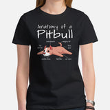 Pit Bull Dog Themed Clothes - Gifts for Bully Dog Moms, Dads & Lovers - Canine Tee Shirts For Humans - Anatomy Of A Pitbull T-Shirt - Black, Women