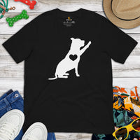 Pit Bull Dog Themed Clothes - Gifts for Bully Dog Moms, Dads & Lovers - Canine Tee Shirts For Humans - Cute Puppy High-fives T-Shirt - Black