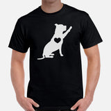 Pit Bull Dog Themed Clothes - Gifts for Bully Dog Moms, Dads & Lovers - Canine Tee Shirts For Humans - Cute Puppy High-fives T-Shirt - Black, Men