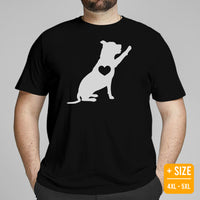 Pit Bull Dog Themed Clothes - Gifts for Bully Dog Moms, Dads & Lovers - Canine Tee Shirts For Humans - Cute Puppy High-fives T-Shirt - Black, Plus Size