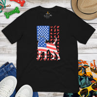Pit Bull Dog Themed Clothes - Gifts for Bully Dog Moms, Dads & Lovers - Canine Tee Shirts For Humans - Pitbull US Flag Themed T-Shirt - Black