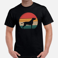 Pit Bull Dog Themed Clothes - Gifts for Bully Dog Moms, Dads & Lovers - Canine Tee Shirts For Humans - Vintage Sunset Themed T-Shirt - Black, Men