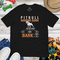 Pit Bull Dog Themed Clothes - Gifts for Bully Dog Moms, Dads & Lovers - Funny Canine Tee Shirts For Humans - Barking Guide T-Shirt - Black
