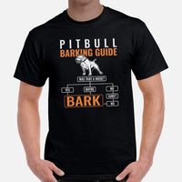 Pit Bull Dog Themed Clothes - Gifts for Bully Dog Moms, Dads & Lovers - Funny Canine Tee Shirts For Humans - Barking Guide T-Shirt - Black, Men