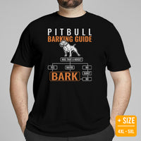 Pit Bull Dog Themed Clothes - Gifts for Bully Dog Moms, Dads & Lovers - Funny Canine Tee Shirts For Humans - Barking Guide T-Shirt - Black, Plus Size