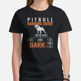 Pit Bull Dog Themed Clothes - Gifts for Bully Dog Moms, Dads & Lovers - Funny Canine Tee Shirts For Humans - Barking Guide T-Shirt - Black, Women