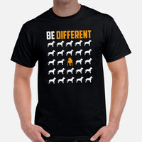 Pit Bull Dog Themed Clothes - Gifts for Bully Dog Moms, Dads & Lovers - Funny Canine Tee Shirts For Humans - Be Different T-Shirt - Black, Men