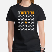 Pit Bull Dog Themed Clothes - Gifts for Bully Dog Moms, Dads & Lovers - Funny Canine Tee Shirts For Humans - Be Different T-Shirt - Black, Women