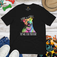 Pit Bull Dog Themed Clothes - Gifts for Bully Dog Moms, Dads & Lovers - Funny Canine Tee Shirts For Humans - Beware Of Pitbull T-Shirt - Black