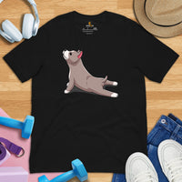 Pit Bull Dog Themed Clothes - Gifts for Bully Dog Moms, Dads & Lovers - Funny Canine Tee Shirts For Humans - Cute Yoga Pose T-Shirt - Black