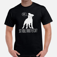 Pit Bull Dog Themed Clothes - Gifts for Bully Dog Moms, Dads & Lovers - Funny Canine Tee Shirts For Humans - Derp Pitbull T-Shirt - Black, Men