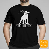 Pit Bull Dog Themed Clothes - Gifts for Bully Dog Moms, Dads & Lovers - Funny Canine Tee Shirts For Humans - Derp Pitbull T-Shirt - Black, Plus Size