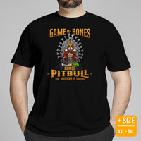 Pit Bull Dog Themed Clothes - Gifts for Bully Dog Moms, Dads & Lovers - Funny Canine Tee Shirts For Humans - Game Of Bones T-Shirt - Black, Plus Size