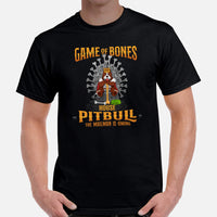 Pit Bull Dog Themed Clothes - Gifts for Bully Dog Moms, Dads & Lovers - Funny Canine Tee Shirts For Humans - Game Of Bones T-Shirt - Black, Men
