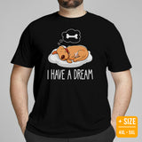 Pit Bull Dog Themed Clothes - Gifts for Bully Dog Moms, Dads & Lovers - Funny Canine Tee Shirts For Humans - I Have A Dream T-Shirt - Black, Plus Size