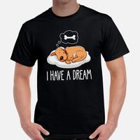 Pit Bull Dog Themed Clothes - Gifts for Bully Dog Moms, Dads & Lovers - Funny Canine Tee Shirts For Humans - I Have A Dream T-Shirt - Black, Men