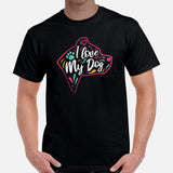 Pit Bull Dog Themed Clothes - Gifts for Bully Dog Moms, Dads & Lovers - Funny Canine Tee Shirts For Humans - I Love My Dog T-Shirt - Black, Men
