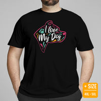 Pit Bull Dog Themed Clothes - Gifts for Bully Dog Moms, Dads & Lovers - Funny Canine Tee Shirts For Humans - I Love My Dog T-Shirt - Black, Plus Size