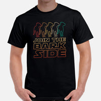 Pit Bull Dog Themed Clothes - Gifts for Bully Dog Moms, Dads & Lovers - Funny Canine Tee Shirts For Humans - Join The Bark Side T-Shirt - Black, Men