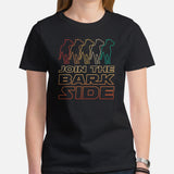Pit Bull Dog Themed Clothes - Gifts for Bully Dog Moms, Dads & Lovers - Funny Canine Tee Shirts For Humans - Join The Bark Side T-Shirt - Black, Women