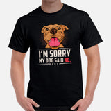 Pit Bull Dog Themed Clothes - Gifts for Bully Dog Moms, Dads & Lovers - Funny Canine Tee Shirts For Humans - My Dog Said No T-Shirt - Black, Men