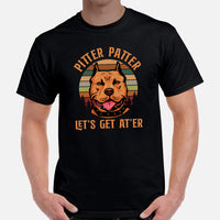 Pit Bull Dog Themed Clothes - Gifts for Bully Dog Moms, Dads & Lovers - Funny Canine Tee Shirts For Humans - Pitter Patter T-Shirt - Black, Men