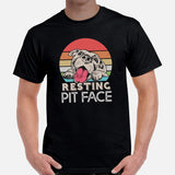 Pit Bull Dog Themed Clothes - Gifts for Bully Dog Moms, Dads & Lovers - Funny Canine Tee Shirts For Humans - Resting Pit Face T-Shirt - Black, Men