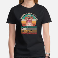 Pit Bull Dog Themed Clothes - Gifts for Bully Dog Moms & Lovers - Funny Canine Tee Shirts For Humans - Aunt And Pitbull Mom T-Shirt - Black, Women