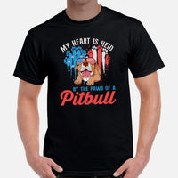 Pit Bull Dog Themed Clothes - Gifts for Dog Lovers - Canine Tee Shirts For Humans - My Heart Is Held By The Paws Of A Pitbull T-Shirt - Black, Men