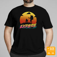 Pit Bull Dog Themed Clothes - Gifts for Hikers, Campers & Bully Dog Lovers - Funny Canine Tee Shirts For Humans - Explore T-Shirt - Black, Plus Size