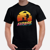 Pit Bull Dog Themed Clothes - Gifts for Hikers, Campers & Bully Dog Lovers - Funny Canine Tee Shirts For Humans - Explore T-Shirt - Black, Men