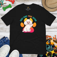 Poodle Dog Themed Clothes & Attire - Canine Tee Shirts For Humans - Gifts for Dog Moms, Dads & Lovers - Just Stay Paw-sitive T-Shirt - Black
