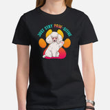 Poodle Dog Themed Clothes & Attire - Canine Tee Shirts For Humans - Gifts for Dog Moms, Dads & Lovers - Just Stay Paw-sitive T-Shirt - Black, Women