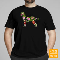 Poodle Dog Themed Clothes & Attire - Funny Canine Tee Shirts For Humans - Gifts for Campers & Dog Lovers - Tropical Floral T-Shirt - Black, Plus Size