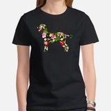 Poodle Dog Themed Clothes & Attire - Funny Canine Tee Shirts For Humans - Gifts for Campers & Dog Lovers - Tropical Floral T-Shirt - Black, Women