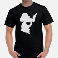 Poodle Dog Themed Clothes, Attire - Funny Canine Tee Shirts For Humans - Gifts for Dog Lovers & Owners - Cute Poodle High-fives T-Shirt - Black, Men