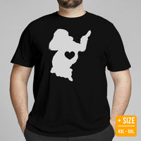 Poodle Dog Themed Clothes, Attire - Funny Canine Tee Shirts For Humans - Gifts for Dog Lovers & Owners - Cute Poodle High-fives T-Shirt - Black, Plus Size
