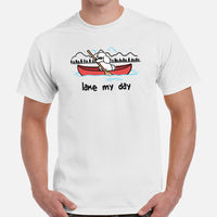 Poodle Dog Themed Clothes & Attire - Funny Canine Tee Shirts For Humans - Gifts for Kayakers, Campers, Dog Lovers - Lake My Day T-Shirt - White, Men