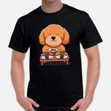 Poodle Dog Themed Clothes - Funny Canine Tee Shirts For Humans - Gifts for Dog Moms, Dads & Lovers - Cute Poodle Enjoying Sushi T-Shirt - Black, Men